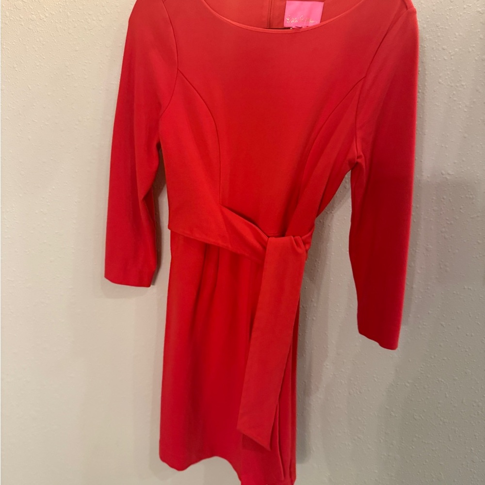 Lilly Pulitzer Elegant Red Dress with Belt